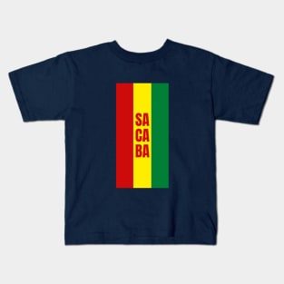 Sacaba City in Bolivian Flag Colors Vertical Kids T-Shirt